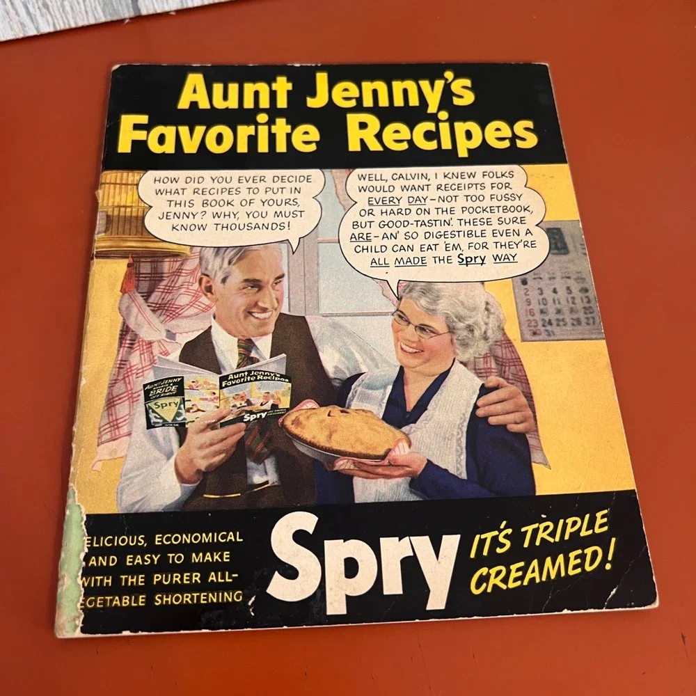 Vintage Aunt Jenny's Favorite Recipes Spry Shortening Cookbook Mid-Century 1950s